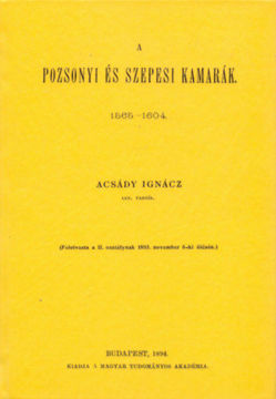 A pozsonyi és szepesi kamarák 1565-1604 termékhez kapcsolódó kép