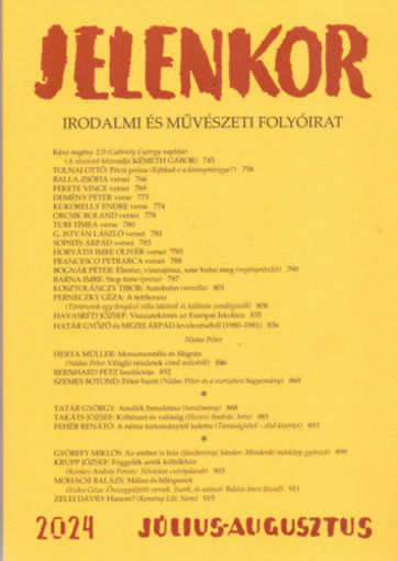 Jelenkor - Irodalmi és művészeti folyóirat - 2024. július-augusztus termékhez kapcsolódó kép