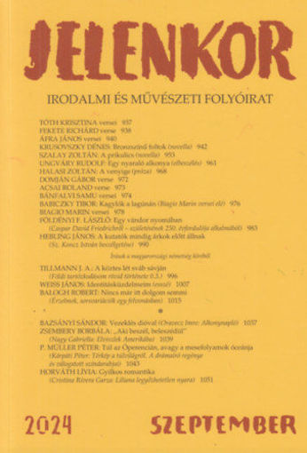 Jelenkor - Irodalmi és művészeti folyóirat - 2024. szeptember termékhez kapcsolódó kép