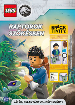 Lego Jurassic World - Raptorok szökésben - Kenji a felszerelésével és egy raptorbébi termékhez kapcsolódó kép