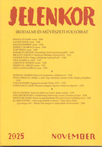 Jelenkor - Irodalmi és művészeti folyóirat - 2025. november termékhez kapcsolódó kép