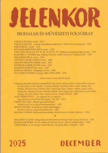 Jelenkor - Irodalmi és művészeti folyóirat - 2025. december termékhez kapcsolódó kép