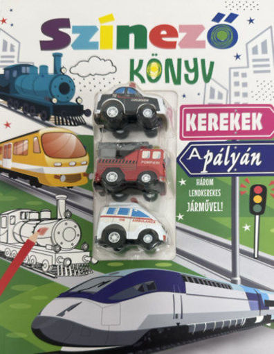Kerekek a pályán - Színezőkönyv-Három lendkerekes járművel! termékhez kapcsolódó kép